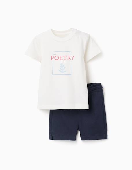 Bébé-T-shirt en coton avec imprimé + short