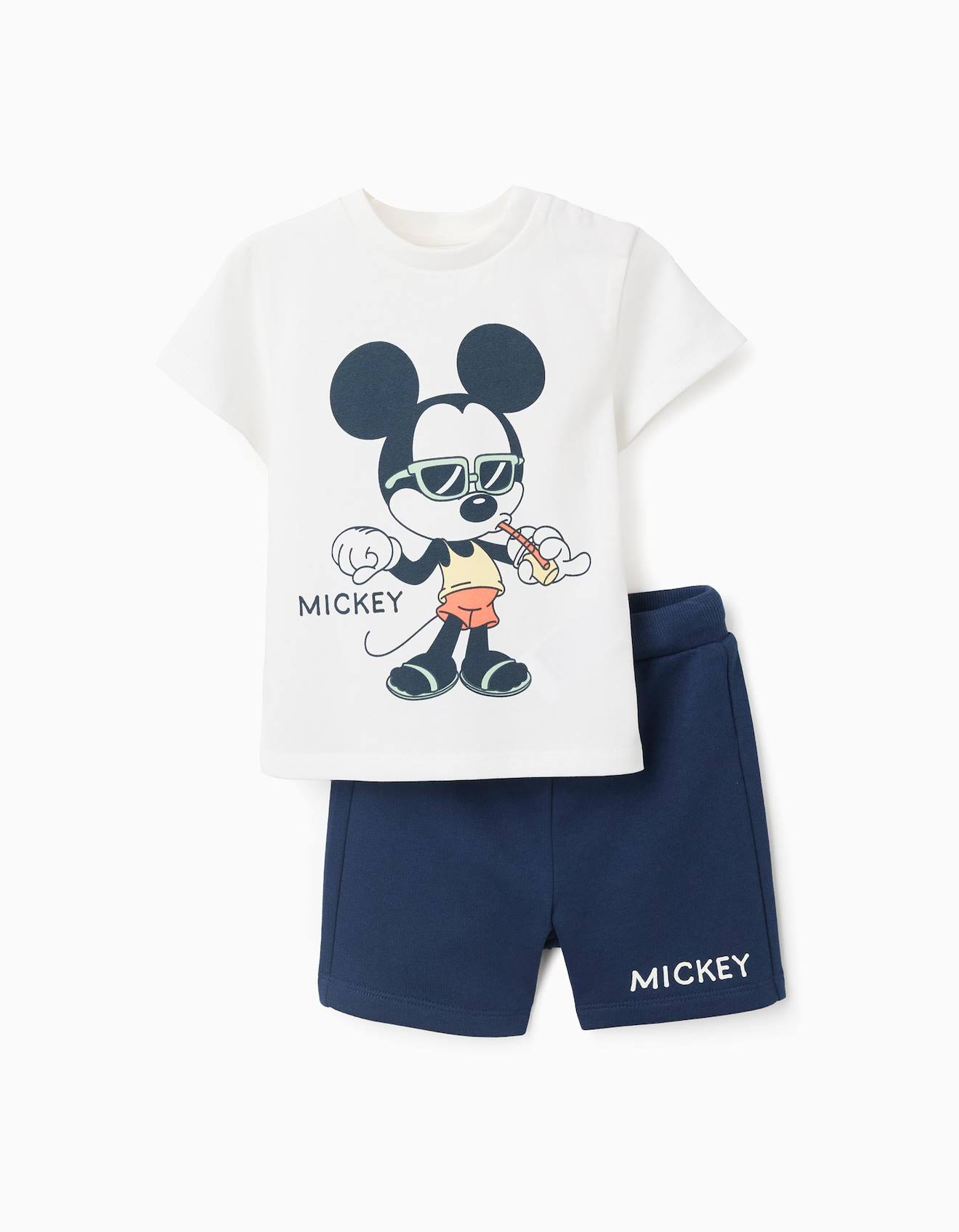 T-shirt En Coton Et Short Avec Imprim Mickey Bleu Fonc 17 €