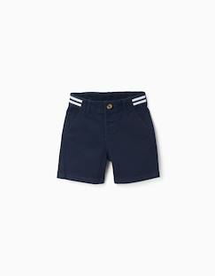 -Short chino en sergé avec bande à rayures
