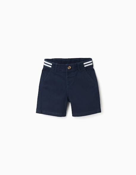 Bébé-Short chino en sergé avec bande à rayures