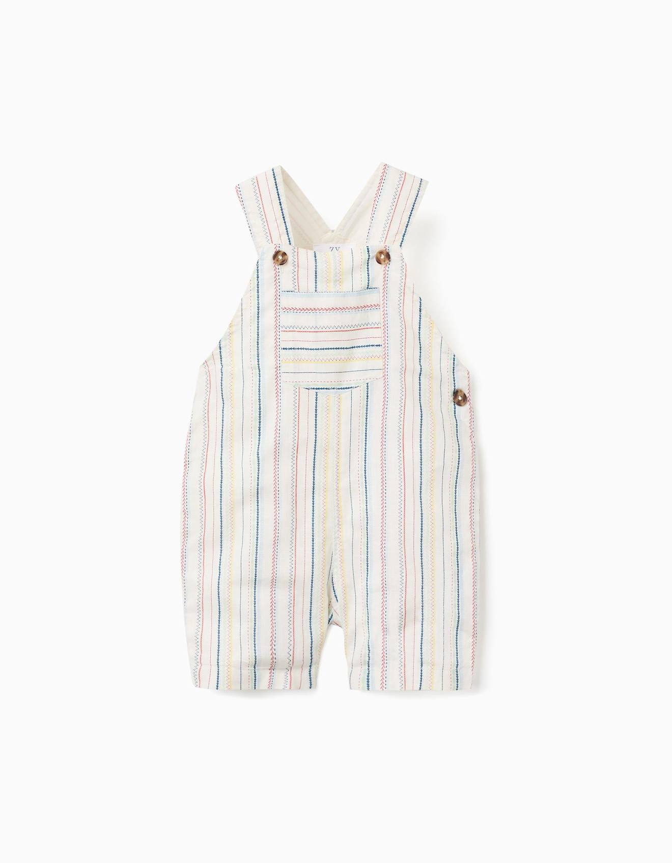 Salopette En Coton Rayures Ethniques Bs Blanc 22$