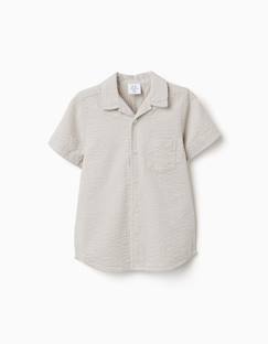 -Chemise à manches courtes en coton et à rayures