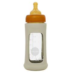 -Biberon en verre avec housse de protection - ivory - 250 ml