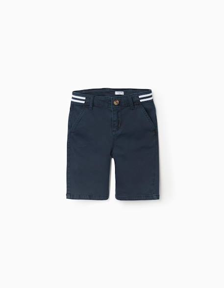 Short chino en sergé avec bande à rayures  - vertbaudet enfant