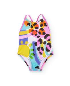 -Maillot de bain pour fille en maille avec motif abstrait