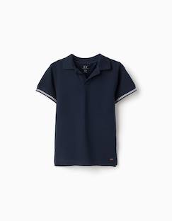 Polo en piqué de coton à manches à rayures  - vertbaudet enfant