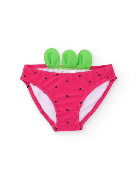 Fille-Bas de bikini fille en maille avec détail de petites feuilles