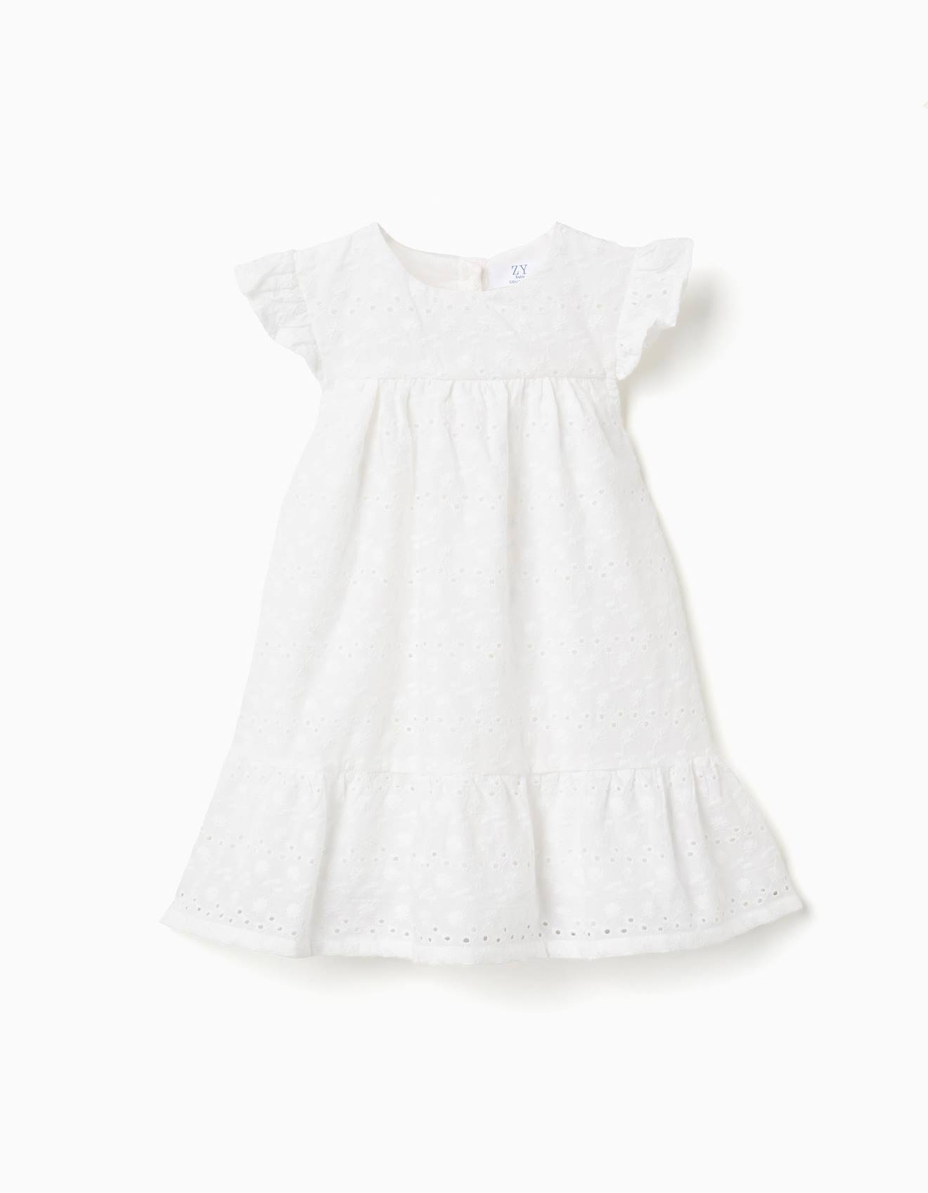 Robe En Coton Avec Broderie Anglaise Et Volants Blanc 28 €