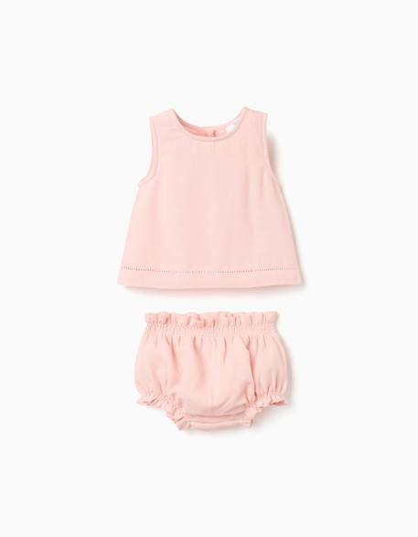 Bébé-Ensemble-Blouse sans manches + bloomer b&s