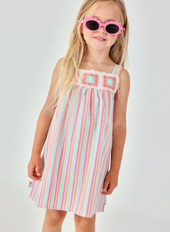 -Robe en popeline à rayures
