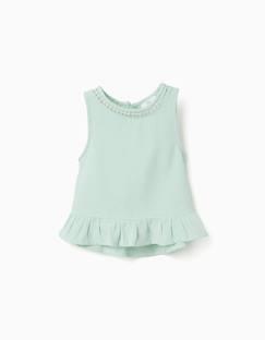 Bébé-Chemise, blouse-Blouse sans manches en coton et lin