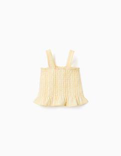-Blouse sans manches à rayures et élastique