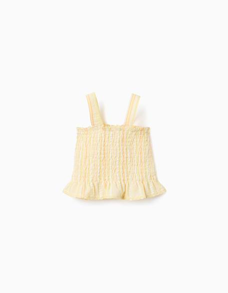Fille-Blouse sans manches à rayures et élastique