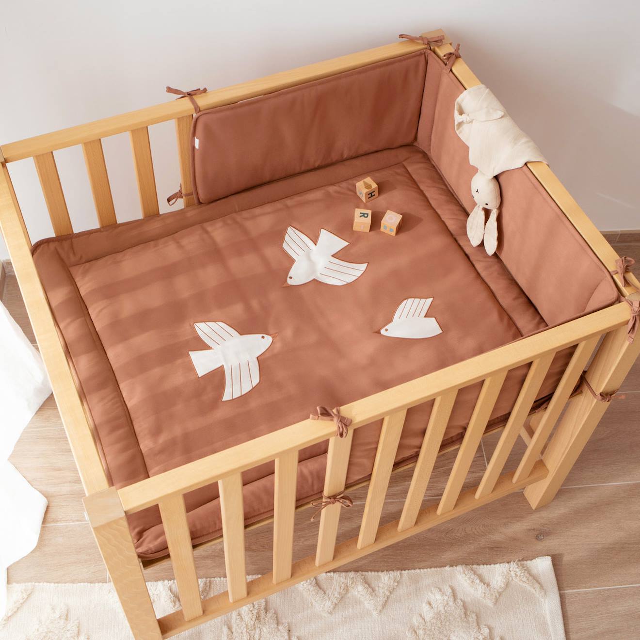 Tour De Lit Et Parc - Pure Coton Moka (Bemini) - Image 2