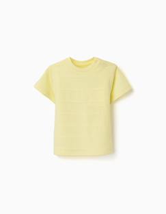 T-shirt en coton avec lignes en relief et poche  - vertbaudet enfant