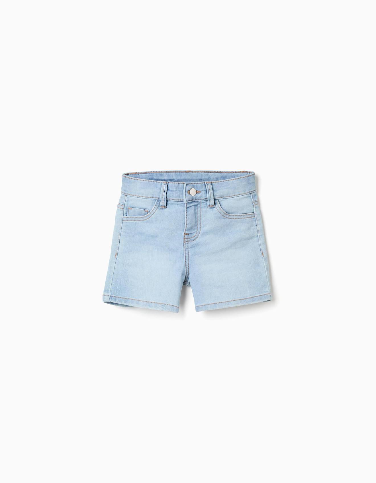 Short En Jean Ajust Avec Cinq Poches Bleu Clair 12 €