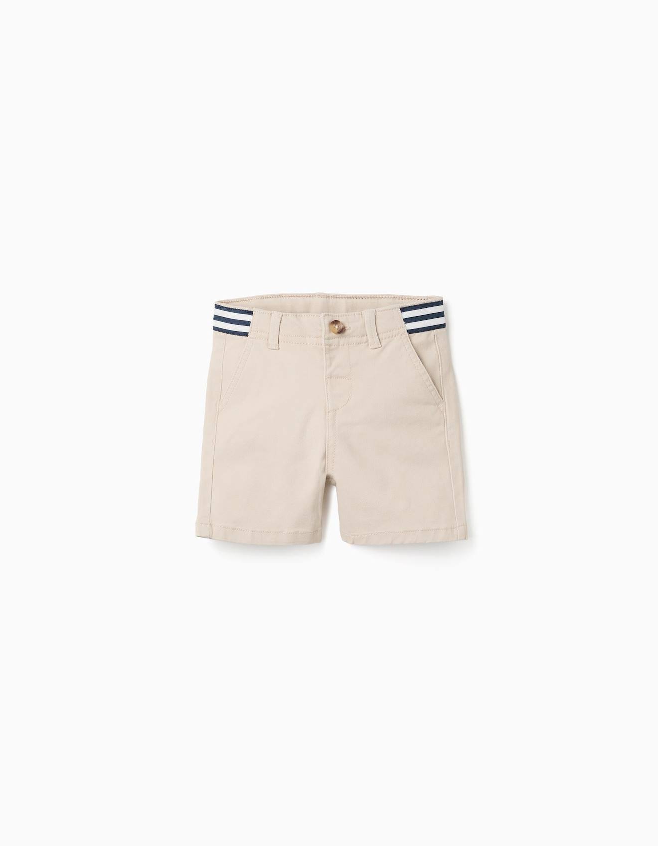 Short Chino En Serg Avec Bande Rayures Beige Clair 17 €