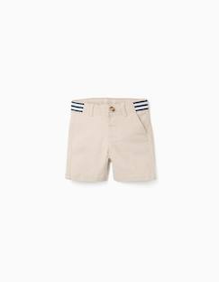 -Short chino en sergé avec bande à rayures