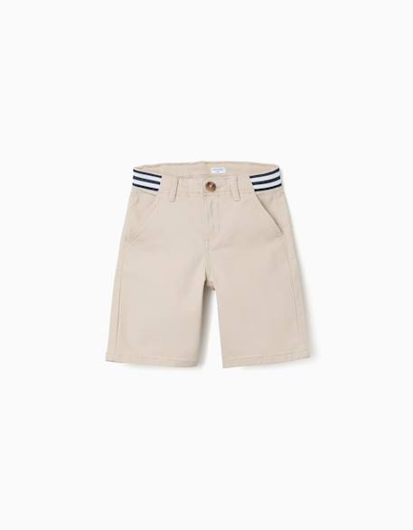Garçon-Short-Short chino en sergé avec bande à rayures