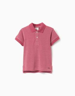 -Polo en piqué de coton avec pois en jacquard