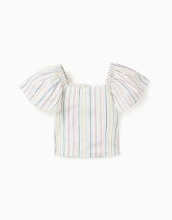 Blouse en coton à rayures ethniques b&s  - vertbaudet enfant