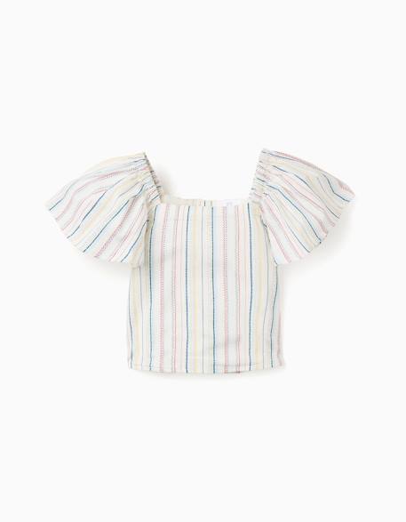 Blouse en coton à rayures ethniques b&s  - vertbaudet enfant