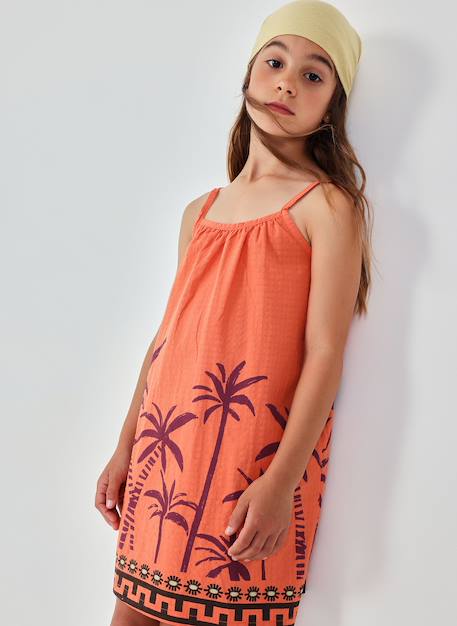 Robe popeline  palmiers  - vertbaudet enfant