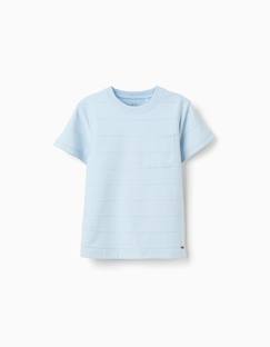 T-shirt en coton avec lignes en relief et poche  - vertbaudet enfant