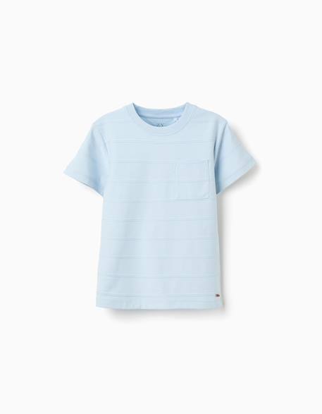 T-shirt en coton avec lignes en relief et poche  - vertbaudet enfant