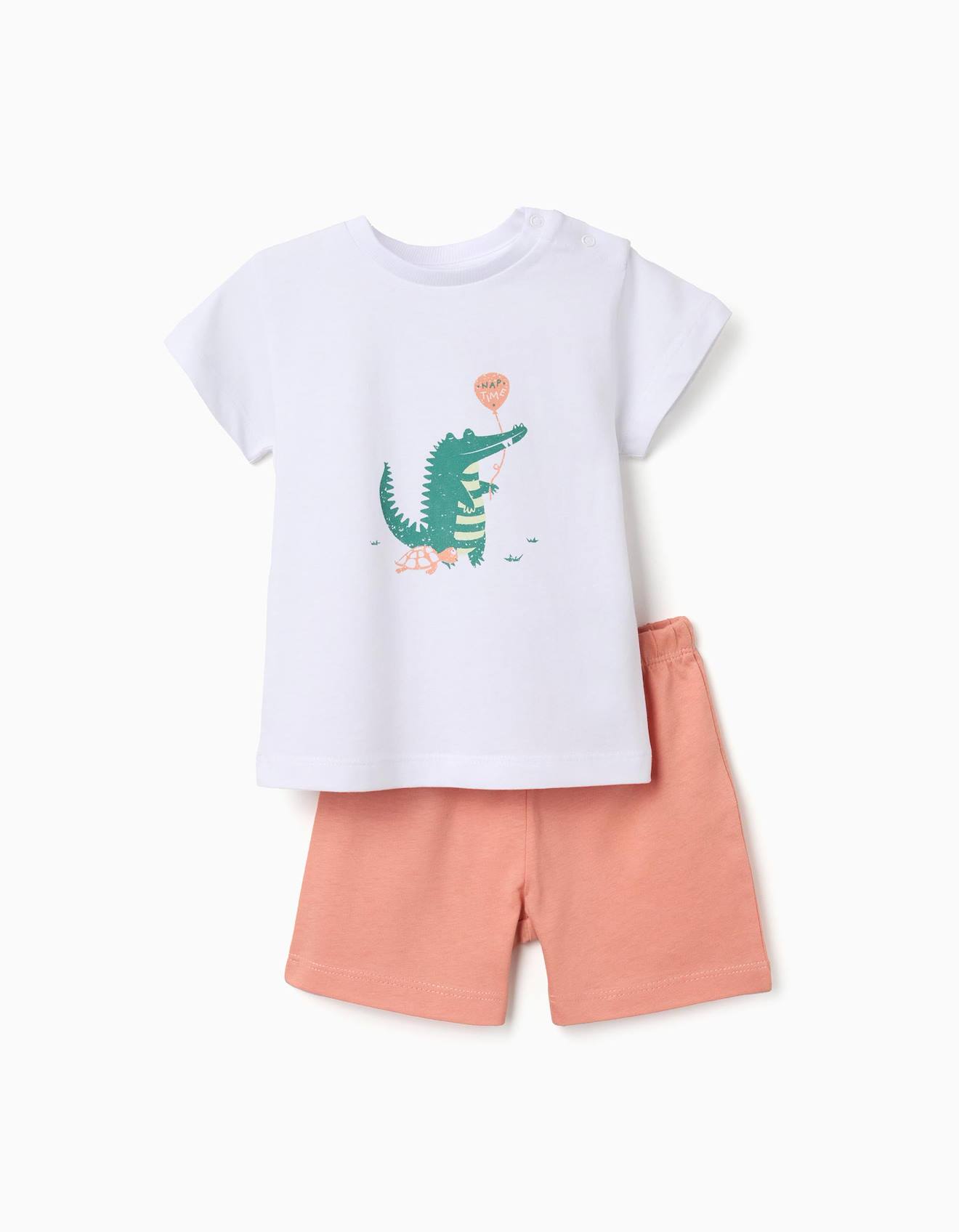 Pyjama En Coton Manches Courtes Et Imprim Alligator Blanc 12 €