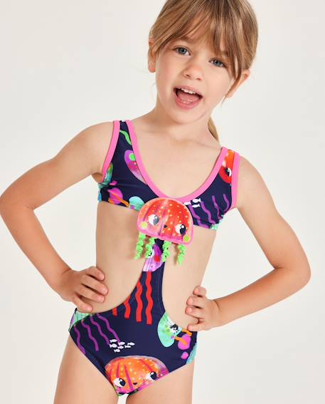 Fille-Maillot de bain fille en maille avec applications de méduses