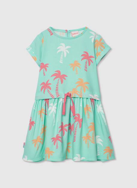 Fille-Robe-Robe imprimée palmiers