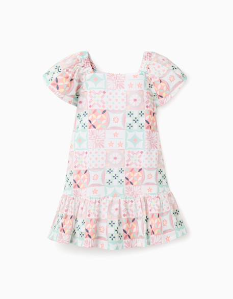 Bébé-Robe en coton avec motif mosaïque