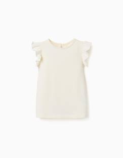 T-shirt avec manches à volants et col rond  - vertbaudet enfant