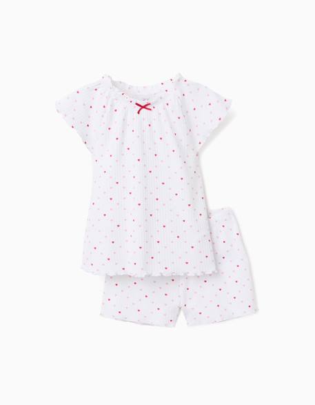 Pyjama en coton côtelé avec motif cœur  - vertbaudet enfant