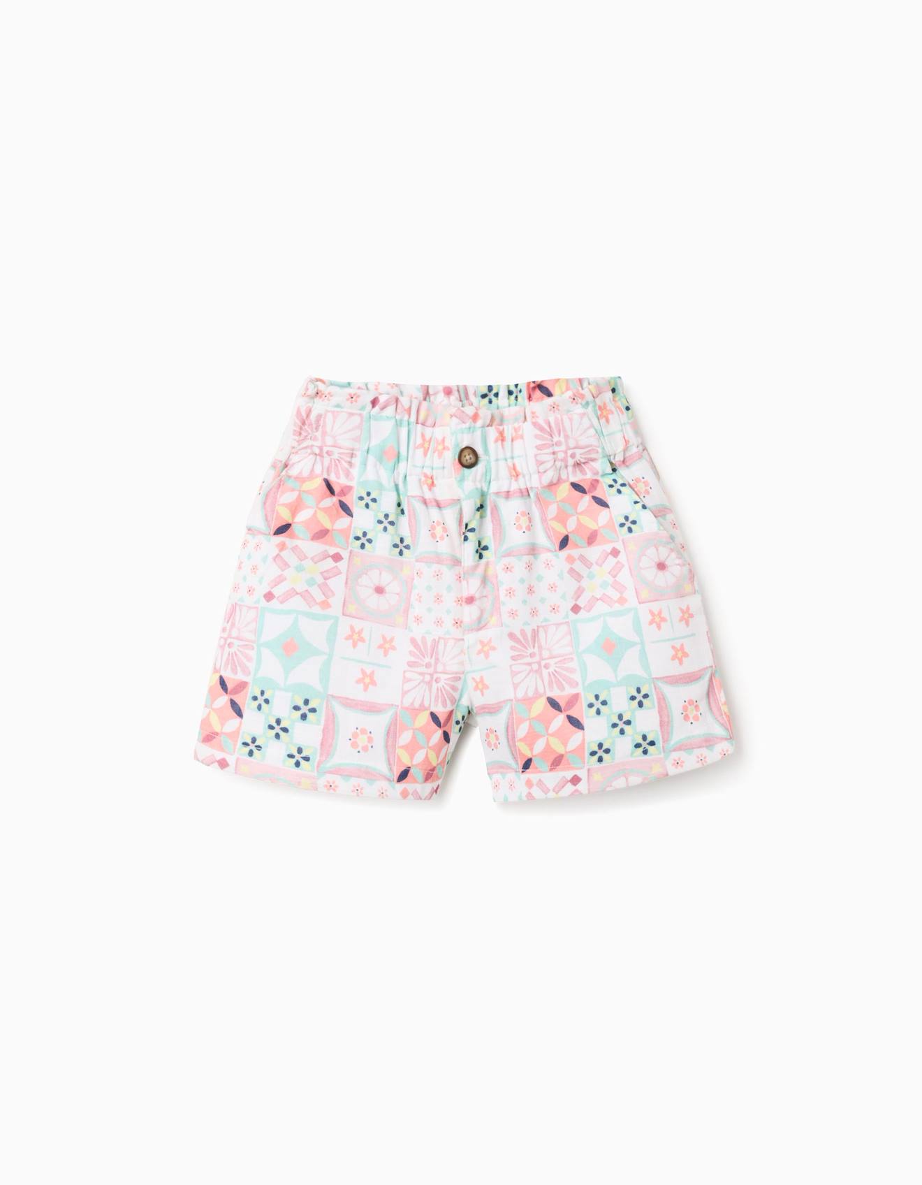 Short En Coton Avec Motif Mosaque Blanc 16 €