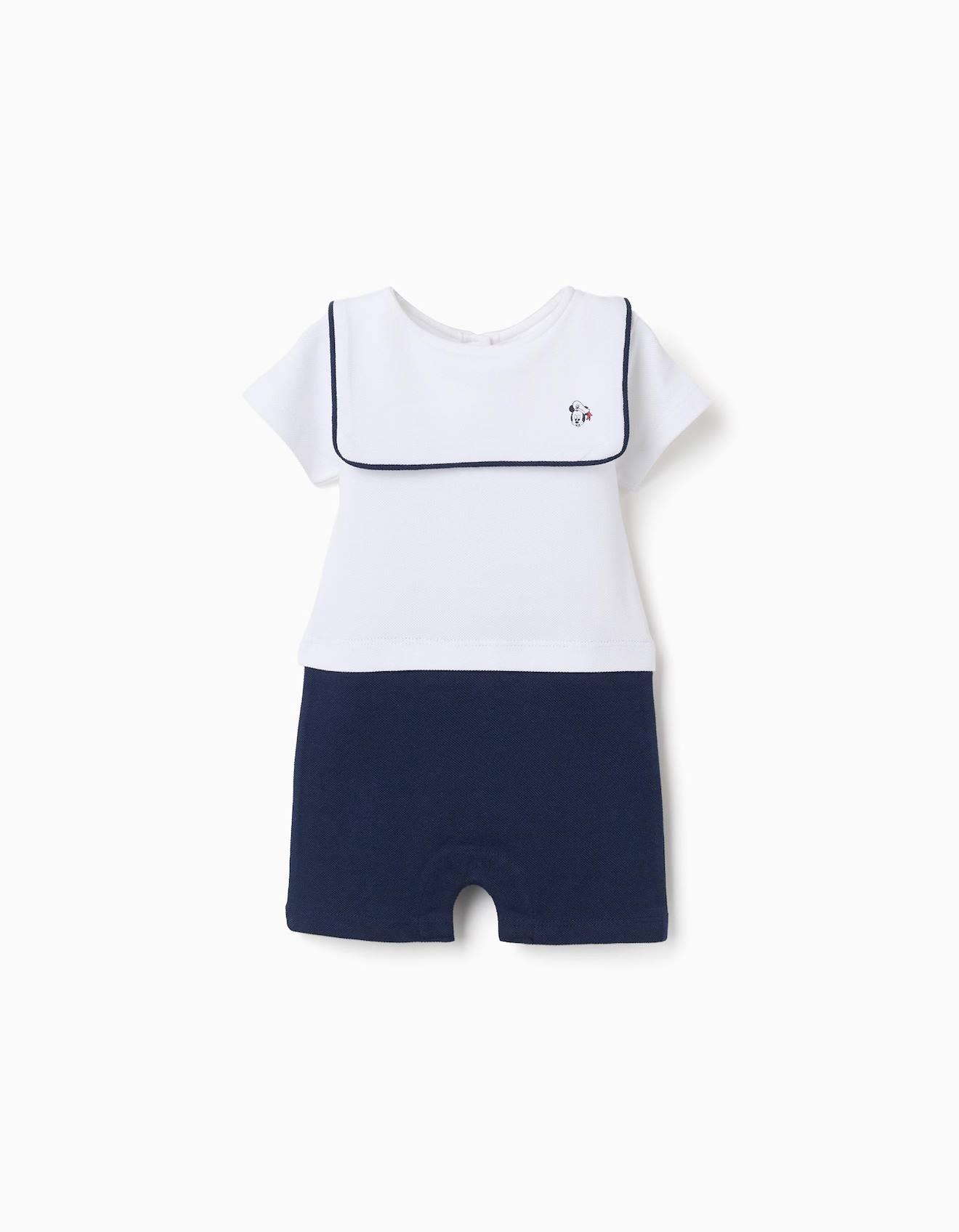 Combishort En Coton Piqu Avec Mickey Bleu Fonc 22$