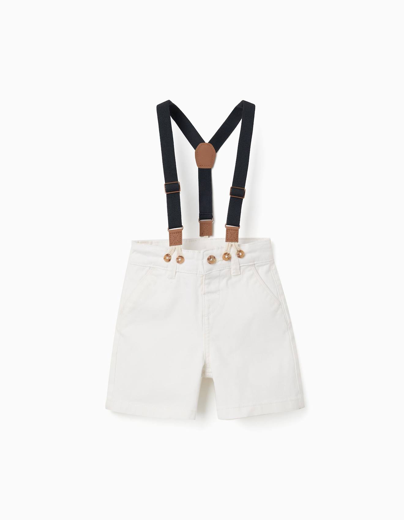 Short Midi En Serg Avec Bretelles Amovibles Blanc 17 €