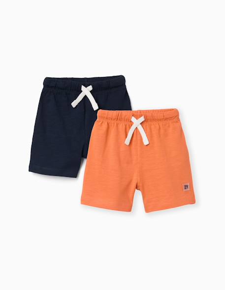Bébé-Pack de 2 shorts en coton avec cordon de serrage