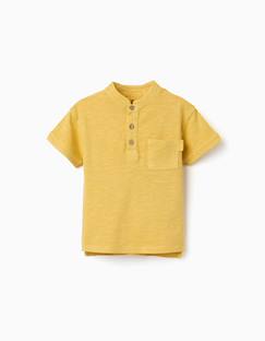 T-shirt en coton avec col mao et poche  - vertbaudet enfant
