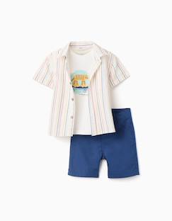 Ensemble 3 pièces à manches courtes en coton  - vertbaudet enfant