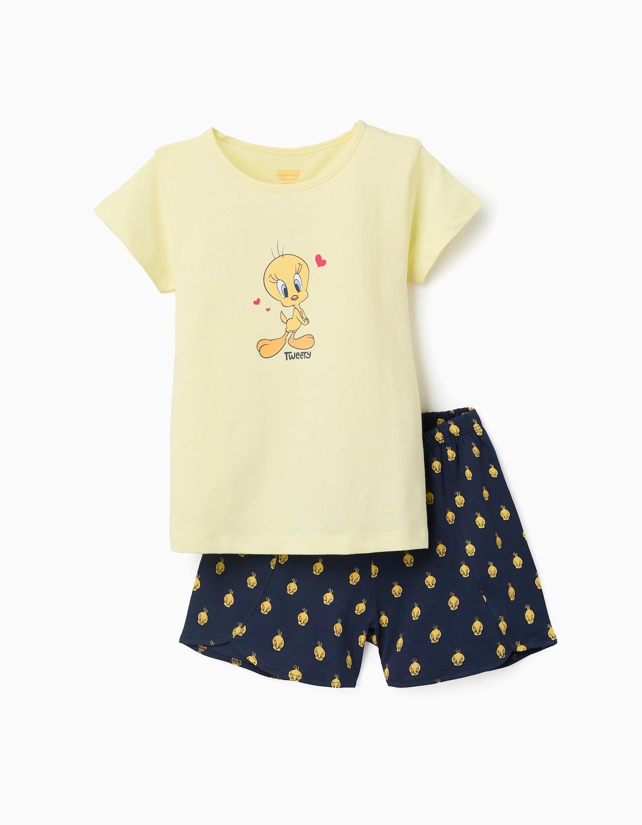 Pyjama En Coton Manches Courtes Avec Imprims Titi Jaune Clair 16 €
