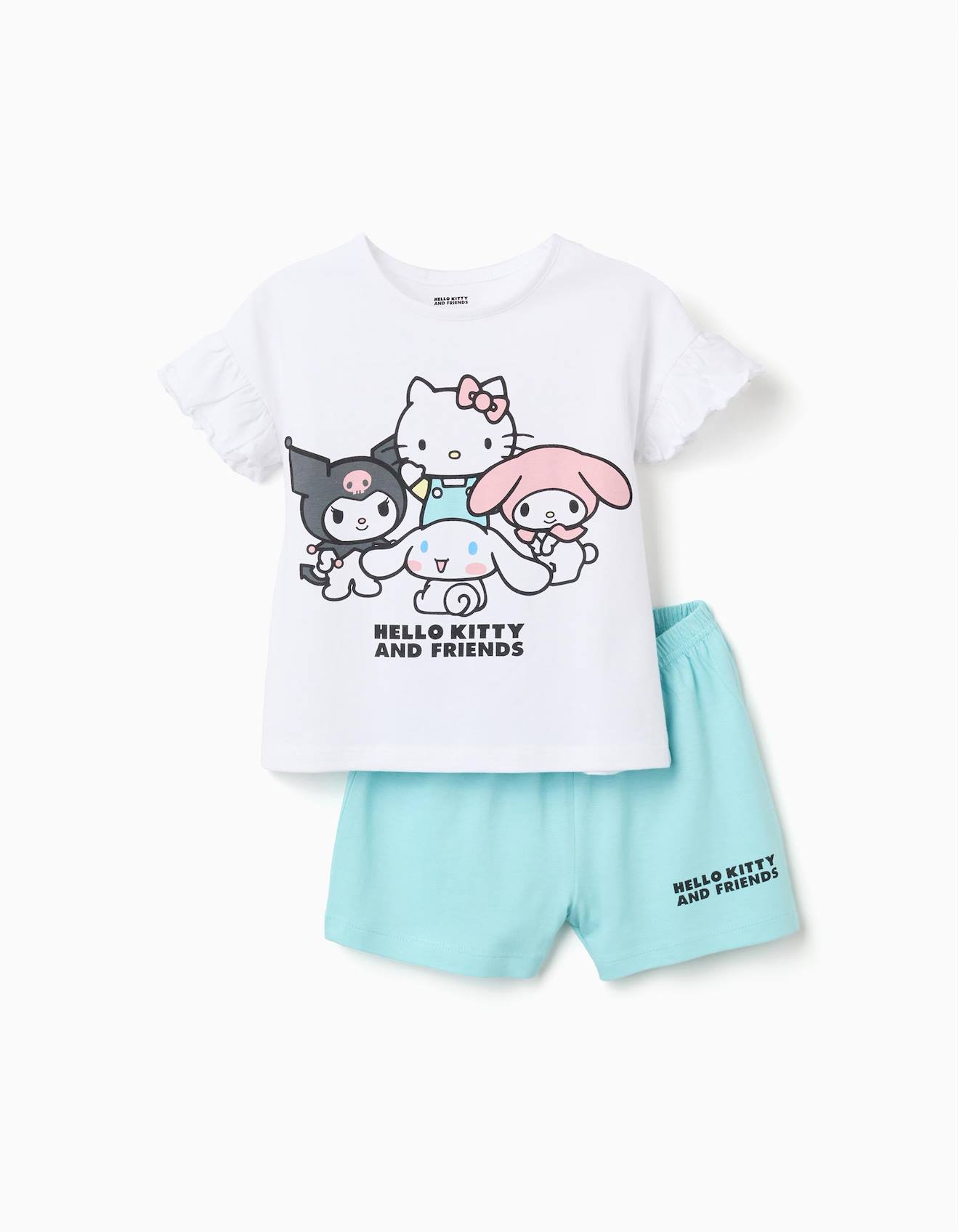 Pyjama Manches Courtes En Coton Avec Imprim Hello Kitty Blanc 23 €