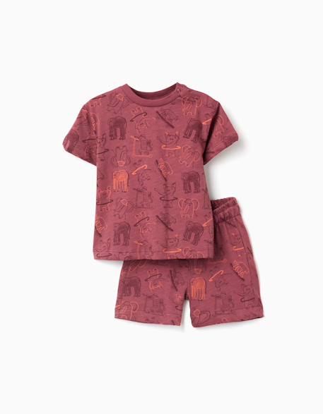 Bébé-T-shirt et short en coton avec motif animalier
