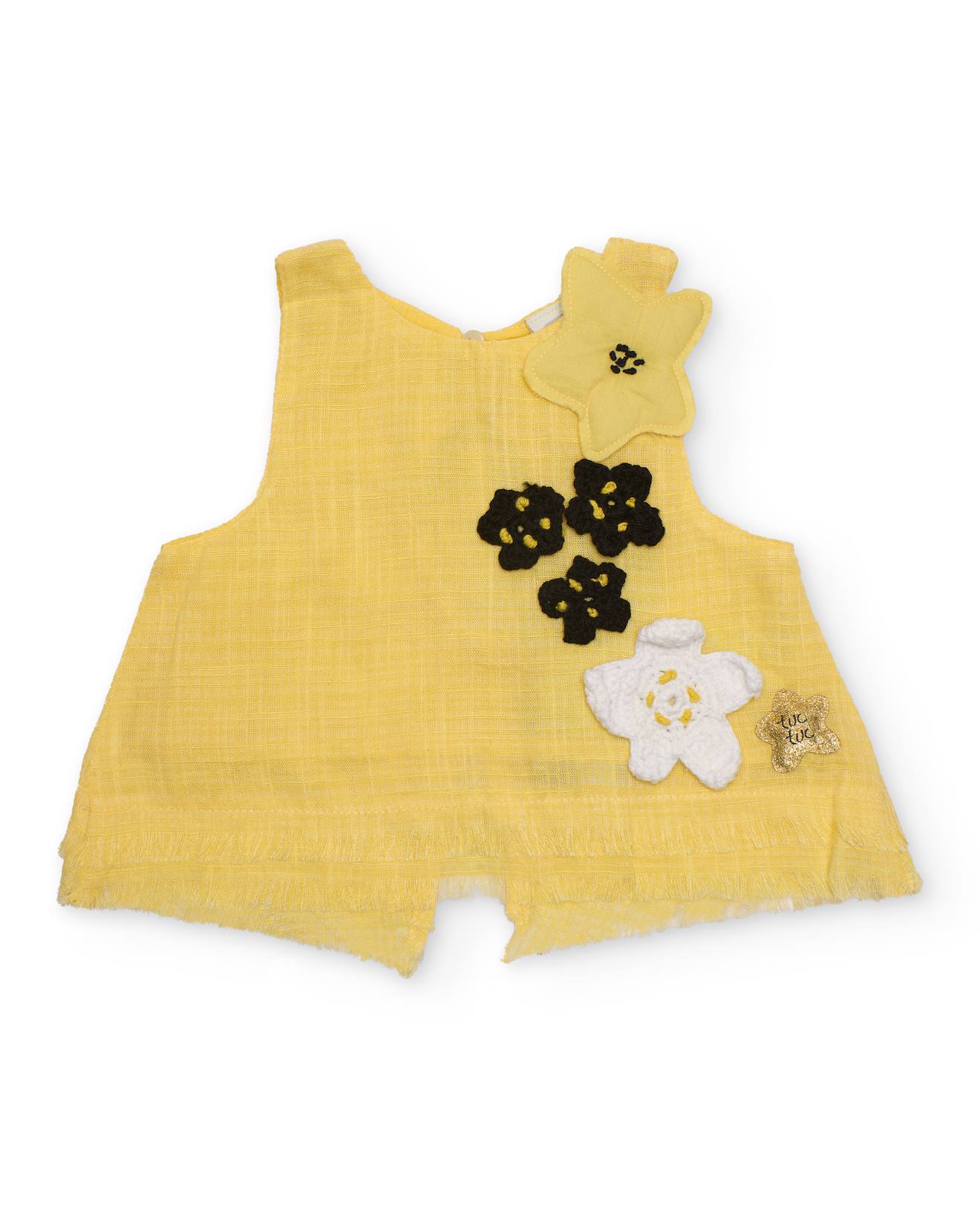 Blouse Pour Fille En Tissu Avec Applications Florales Jaune 18 €