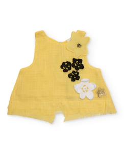 -Blouse pour fille en tissu avec applications florales