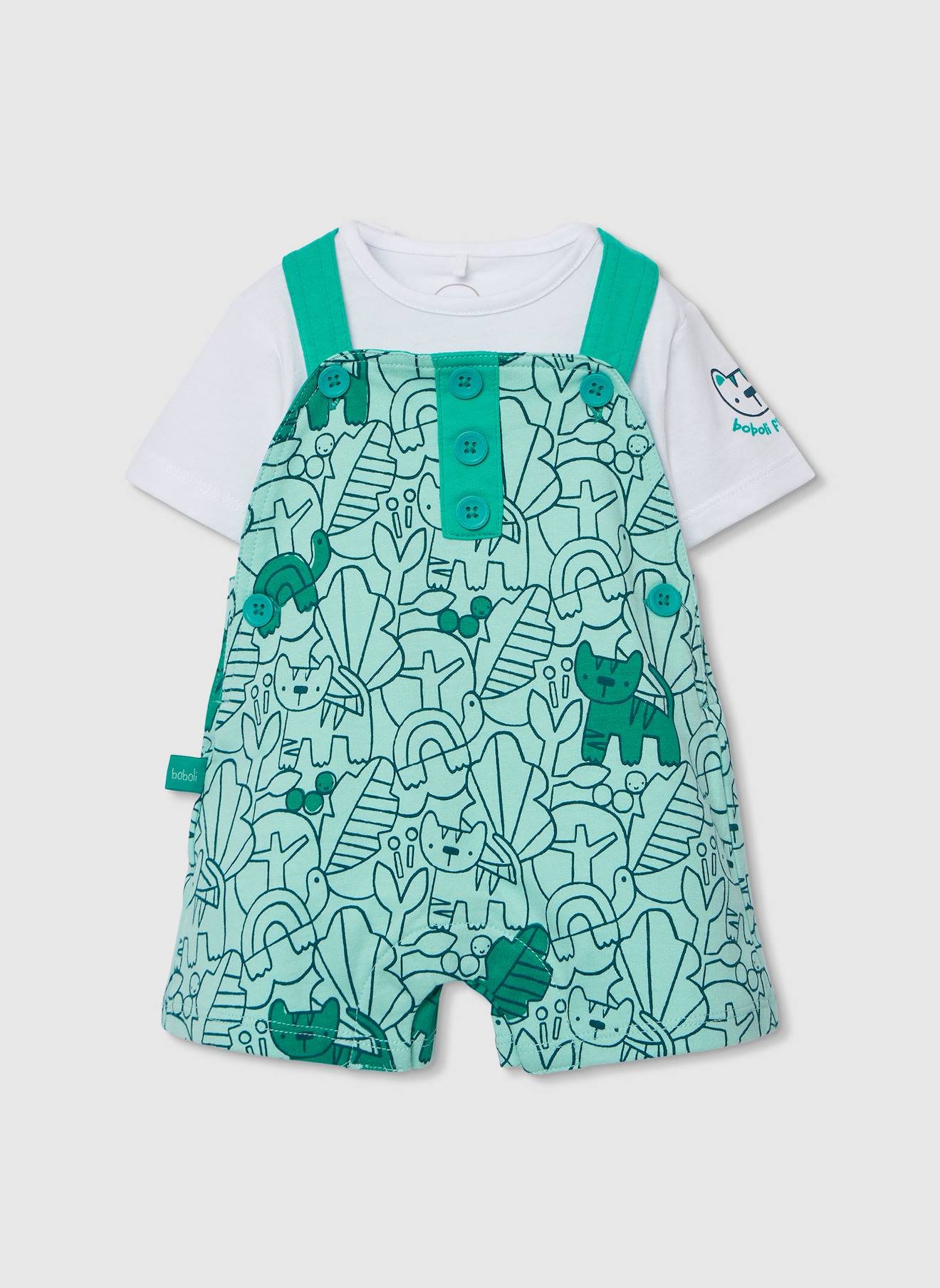Ensemble En Maille Imprimé Bébé Coton Multicolore