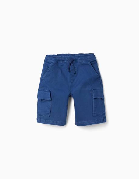Garçon-Short long cargo en sergé avec cordon de serrage