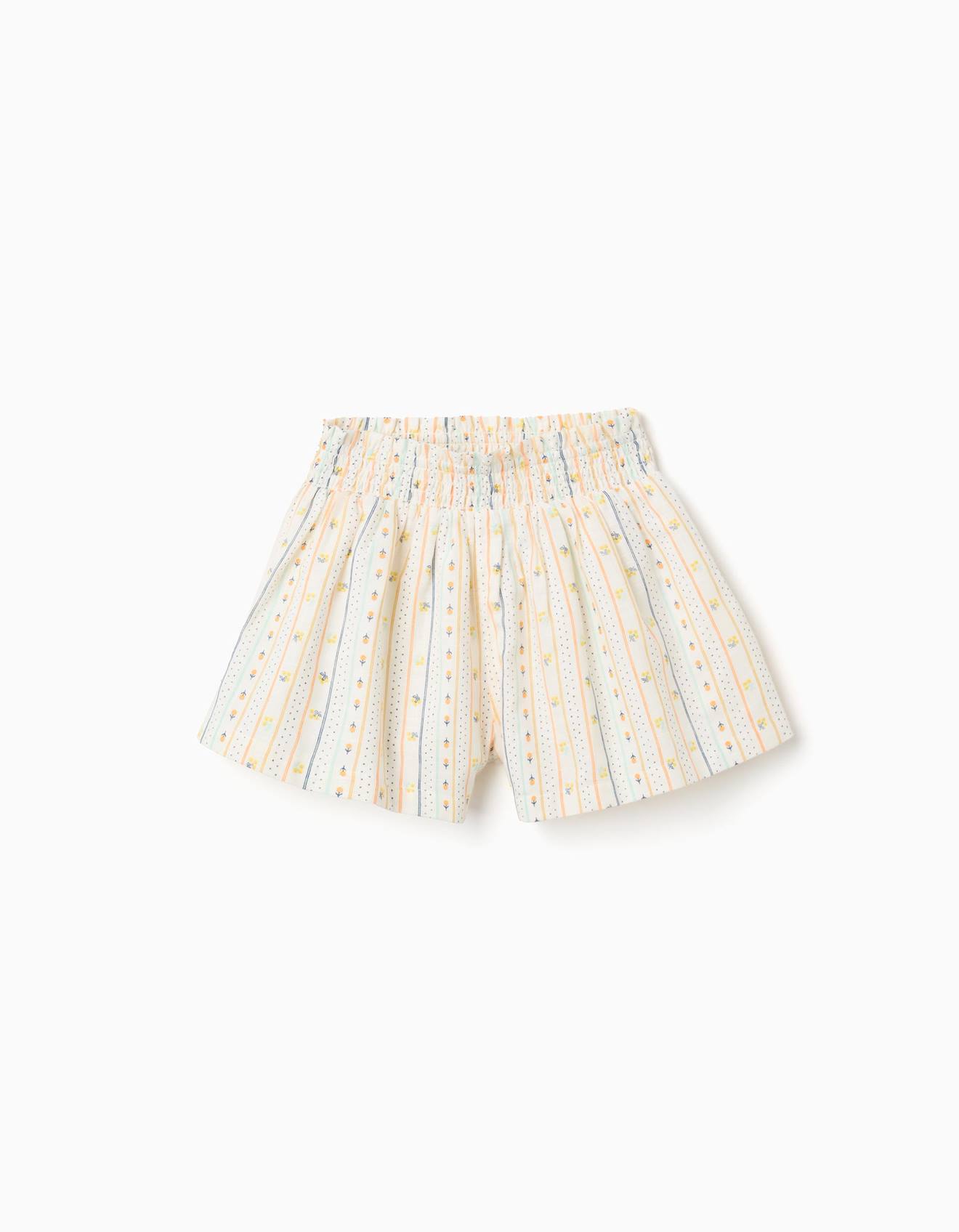 Short En Coton Avec Motif Floral Et Taille lastique Beige Clair 26 €