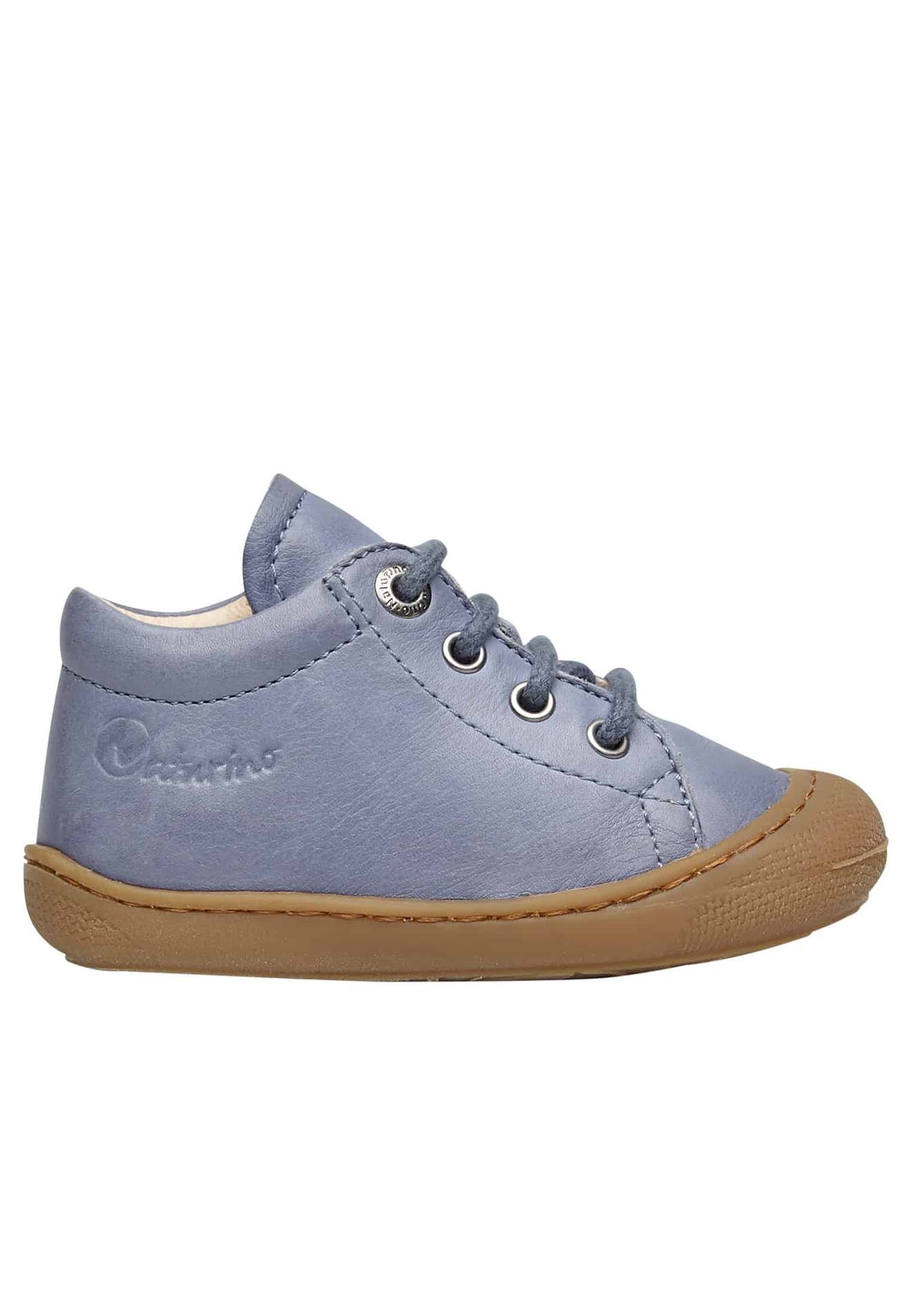 Chaussures Premiers Pas En Cuir Cocoon Bleu Clair